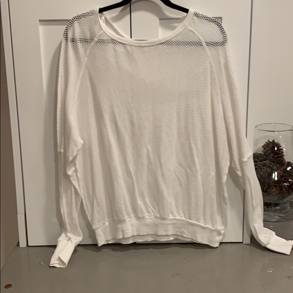 Michael Stars mesh ling sleeve top OS